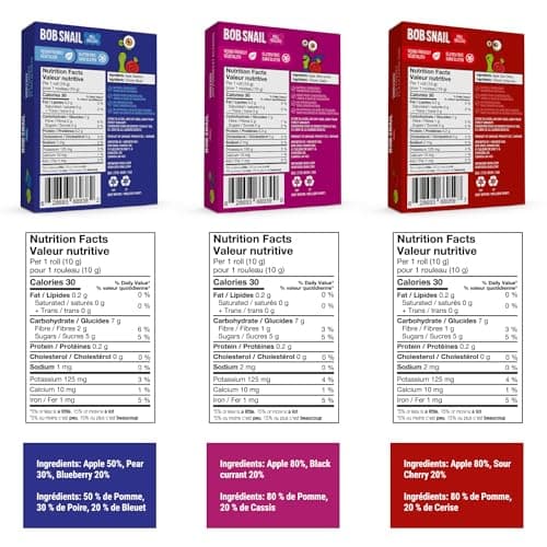Bob Snail Fruit Roll Ups – Healthy Sweets Snacks, Real Dried Fruits, No Added Sugar, Vegan, Nut Free, Candy for Adults, Kids, with Blueberry, Raspberry, Blackberry – Bulk Gift Box 80 pcs Rolls, 800g