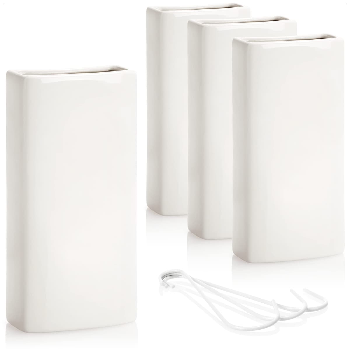 COM-FOUR® Calefacción del humidificador de aire 4x - humidificador de aire del radiador - suspensión interior - evaporador de agua de calefacción de cerámica (blanco - suspensión interior)