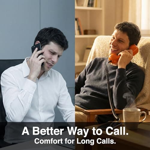 OPIS 60s Micro: Cellphone Retro handset/Old-Style Headset for All Cell-Phones (Orange)