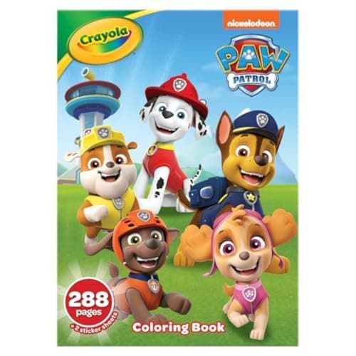 Crayola PAW Patrol Coloring Book (288pgs), Kids Coloring Book Pages & Stickers, PAW Patrol Gift, Travel Activity, Toddler Toys, 3+