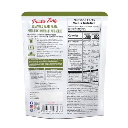 Pasta Zing Tomato & Basil Pasta, Pack of 7, 7.05 Ounce | Ready To Eat in 1 Minute | Made with 100% Italian Durum Wheat | Natural Ingredients | Classic & Flavorful | Easy Meal & Side Dish
