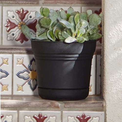 Bloem Saturn Planter, 10", Black