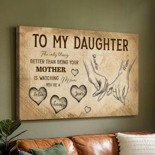 GABITA Personalized Mother-Daughter Wall Art Canvas, The Only Thing Better Than Being Your Mother, New Mom Gift, Mother's Day Canvas, Gifts for Daughter