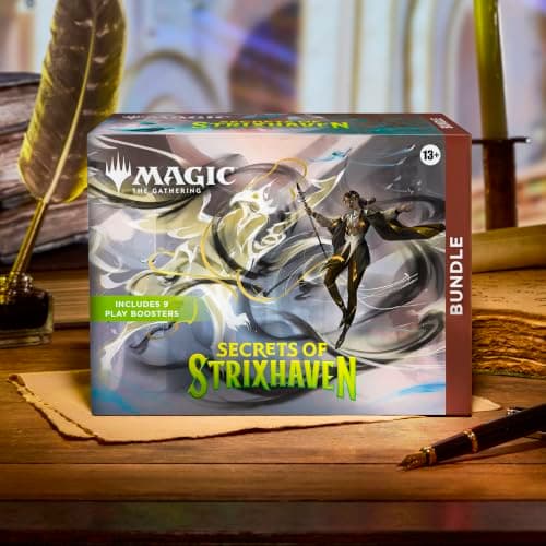 Magic: The Gathering Secrets of Strixhaven - Bundle (9 Play Boosters, 30 Lands, 1 Alt-Art Card + Exclusive Accessories)