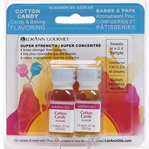 LorAnn Cotton Candy Super Strength Flavoring Oil Twin Pack – Highly Concentrated Flavoring Extract for Baking, Candy Making & Beverages