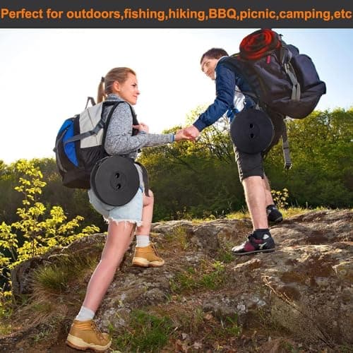 2026 Upgraded Collapsible Stool, 400lb Max Weight, Lightweight But Sturdy, Portable Folding Retractable Telescoping Foldable Camping Stool for Adults Outdoor Fishing Hiking Travel BBQ (Black)