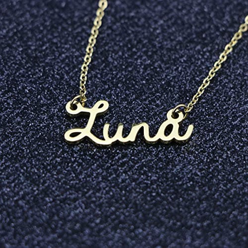 Name Necklace Big Initial Best Friend Jewelry Women Gift for Her Luna