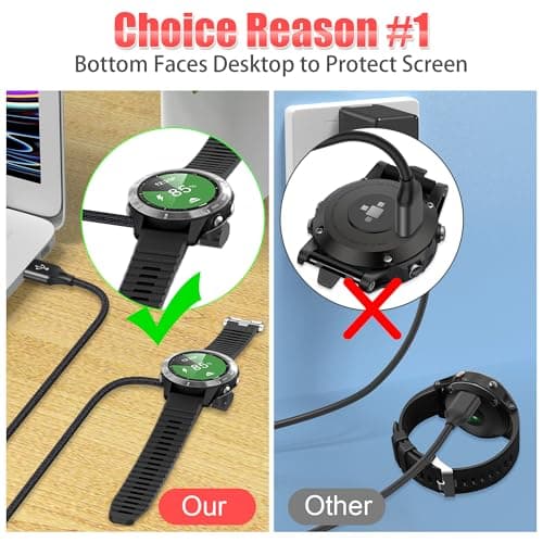 AGVEE 3.3ft Charger for Garmin Watch, L-Shape Charging Cable
