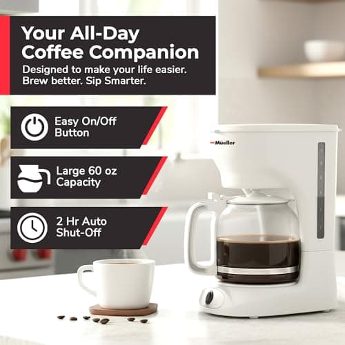 MUELLER HOME 12-Cup White Coffee Maker