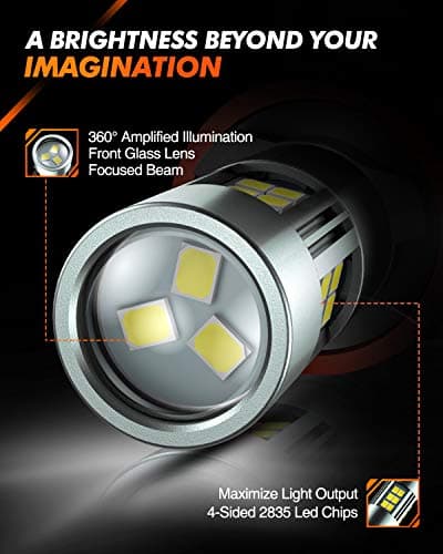 SEALIGHT H11/H8/H16 LED Fog Light Bulbs, 6000K Xenon White, 27 SMD Chips, 360-degree Illumination, Non-polarity, Pack of 2