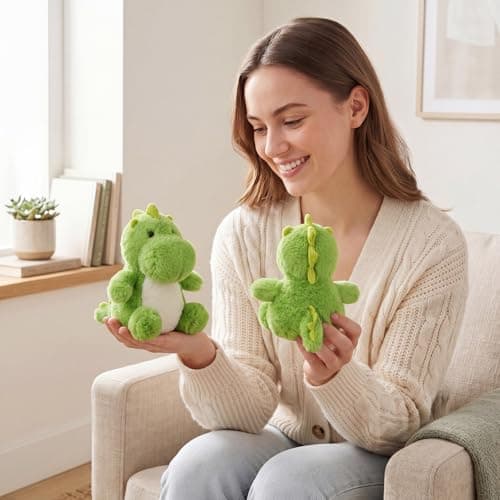 Ditucu Palm-Sized Dinosaur Stuffed Animals Cute Soft Mini Dino Plush Doll Small Plushies Toys Gifts for Kids Green 6 inch