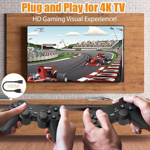 Retro Gaming Console, Game Stick with 20000+ Games - 64GB Plug & Play Video Games Console for TV 4K HDMI Output, Retro Game Console with 2.4Ghz Games Controllers for Family