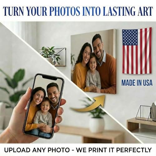 IUI Custom Canvas Prints with Your Photos - Personalized Pictures to Stunning Framed Canvas Wall Art Ideal for Home Decor Gifts Keepsakes for Family Baby Couple Boyfriend Girlfriend Pet (11"L × 14"W)