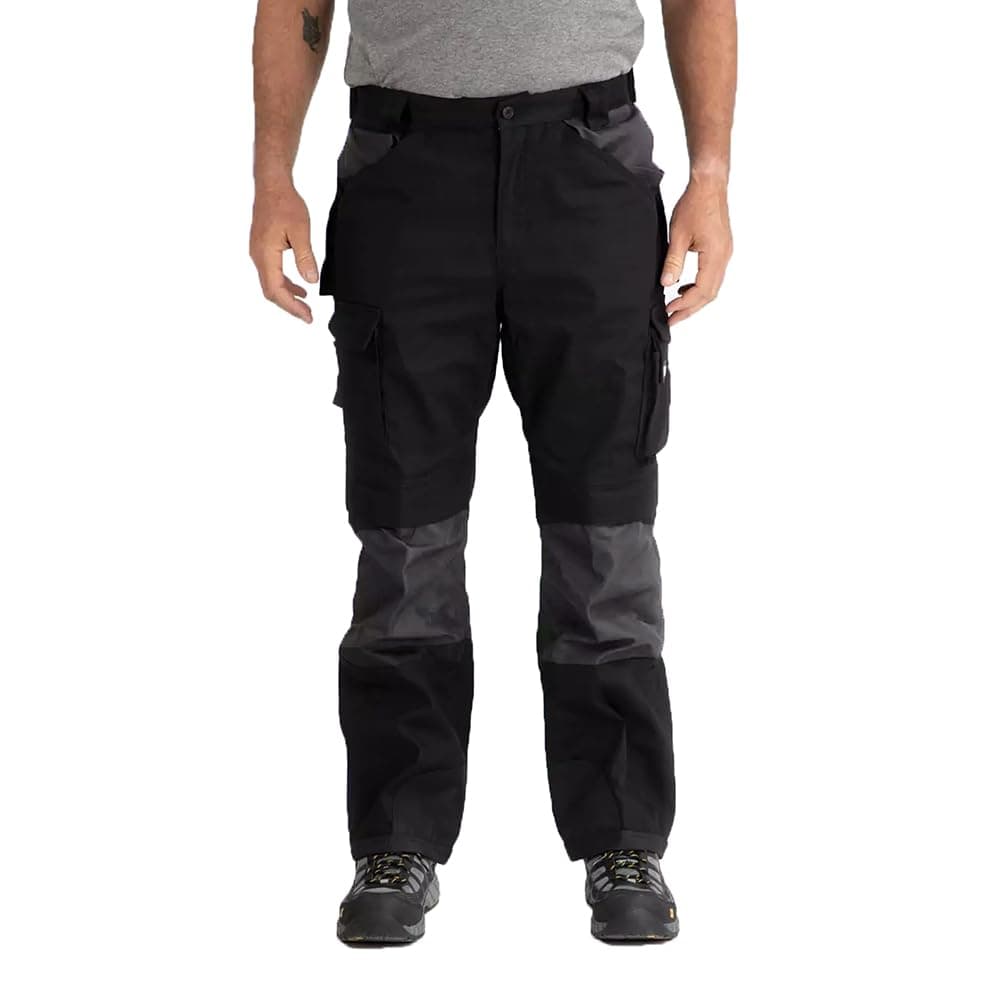 Caterpillar Trademark Work Pants for Men Built from Tough Canvas Fabric with Cargo Space and Ease of Movement, Classic Fit, Black/Graphite, 34W x 32L