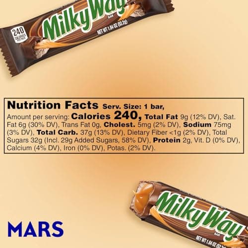 MILKY WAY Milk Chocolate Caramel Candy Bars, Full Size, Bulk Box, 36 ct