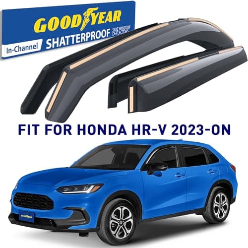 Goodyear Shatterproof in-Channel Window Deflectors for Honda HR-V 2023-2026, Rain Guards, Window Visors for Cars, Vent Deflector, Car Accessories, 4 pcs. - GY007979