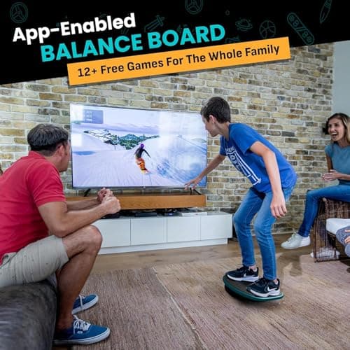 GoBalance Play & Sport - Premium Interactive Wooden Balance Board with Smart Bluetooth Sensor & Free App. 12 Fun Games, Core Sports Training, and Full-Body Workouts. Perfect for the Entire Family.