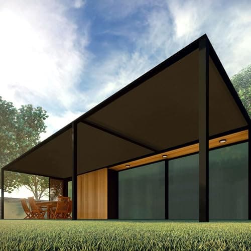 Patio 6' x 25' Sun Shade Fabric Roll 6/8/12 FT Shade Cloth for Patio, Outdoor Mesh Sail Sun Shades Canopy Replacement Pergola Cover for Backyard Deck Porch, Brown