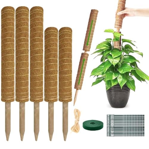 Moss Pole Monstera Plant Support, 5 Pack