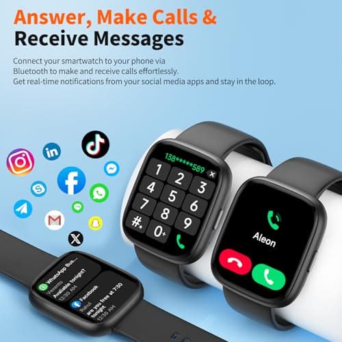 Smart Watch for Men Women, 1.83" HD, Alexa Built-in, Bluetooth 5.3 Calls & Notifications, IP68 Waterproof,100+ Sport Modes,Fitness Tracker/Heart Rate/SpO2/Sleep Monitor for Android iOS (Black)