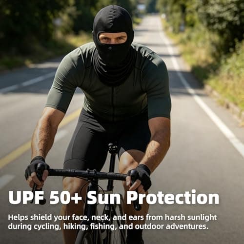 YESLIFE Black Ski Mask, Balaclava Face Mask for Men and Women - Skiing, Snowboarding, Motorcycle, UV Protection & Wind Protection