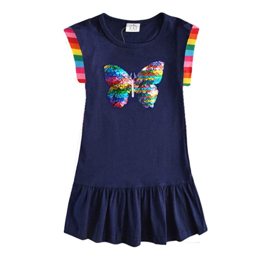 VIKITA Vestido Floral Manga Corta Algodón Niñas