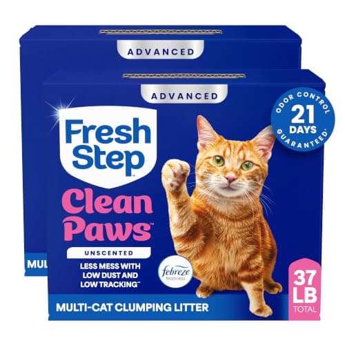 Fresh Step Advanced Clean Paws Multi Cat Clumping Litter with Febreze Freshness, Low Tracking, 18.5 lb. Box, Pack of 2