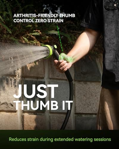 RAINPOINT Hose Sprayer Nozzle Heavy Duty - 8 Spray Patterns Garden Hose Nozzle with Adjustable Flow Control for Watering Plants, Washing Cars,Washing Pets, Thumb Control (Green)