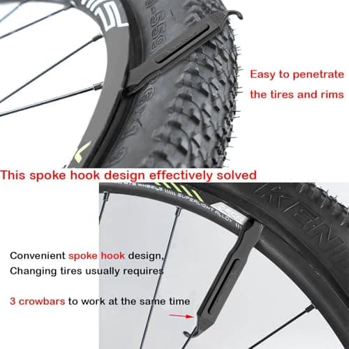 Tragoods Bike Tire Levers - Ultra Strong PC Plastic Bicycle Tire Removal Changing Tool and Stainless Steel Levers for Road or Mountain Bike Tires - Set of 7