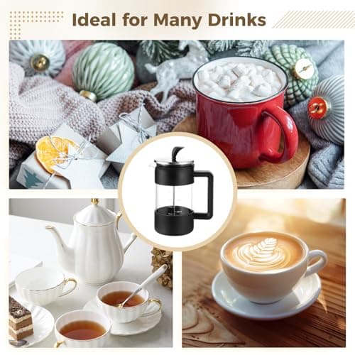 Press Coffee Maker, 34 oz Heat Tolerant Thickened Borosilicate Glass Coffee Pot, Tea Maker with Fine 80 Mesh Filter and No drip Spout, Large Capacity Brewer for Home and Office