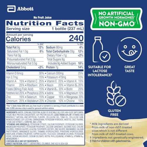 PediaSure Grow & Gain with Immune Support, 27 Vitamins & Minerals for Kids, 7g Protein, Non-GMO, Gluten-Free, Banana, 8-fl-oz Bottle, Pack of 24