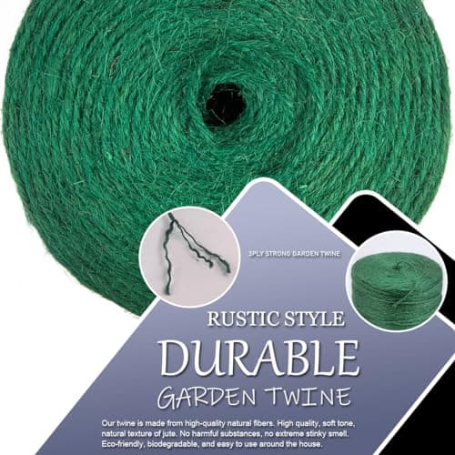 PerkHomy Garden Twine Strong Natural Jute 800 Feet Long Green Twine for Gardening Tomato Climbing Plant Tie Floristry Crafts Gift Wrapping Packing Decor (Green 2mm * 800feet)