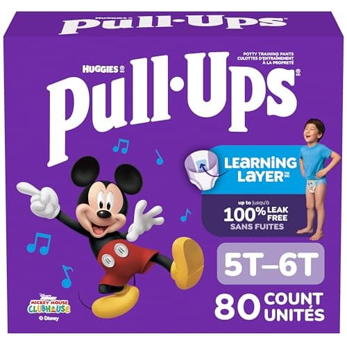 Pull-Ups Boys' Potty Training Pants, Size 5T-6T Training Underwear (46-60 lbs), 80 Count