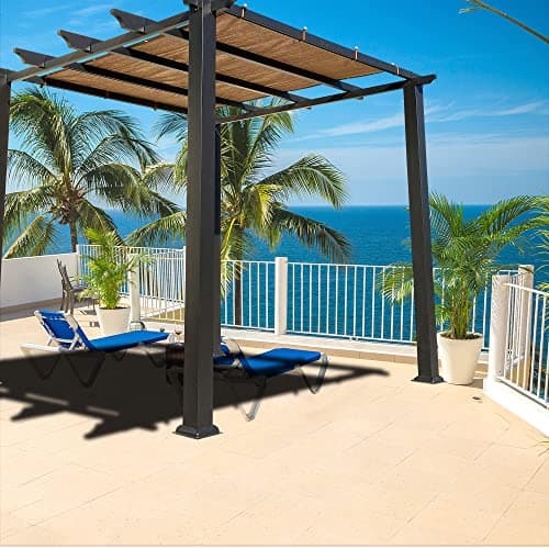 Alion Home Outdoor Pergola Sun Shade Cover Cloth Patio Canopy HDPE Permeable with Grommets (12' x 12', Walnut)