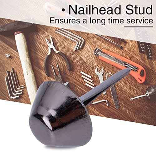 Nailhead Spike, 50 Pcs Purse Handbag Cone Feet Nailhead Stud 2 Prong Metal Flat Brad Nailhead Studs for Clothing Bag Leather Shoes Punk Rock Jewelry Craft (10mm)