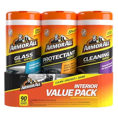 Armor All Car Interior Value Pack, 90 Count, Auto Cleaning Wipes