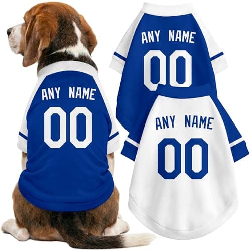 DALLASC Los Angeles Dog Clothes Jersey Style Personalized Custom Pet T Shirt with Name and Number for Small Medium Large Dogs