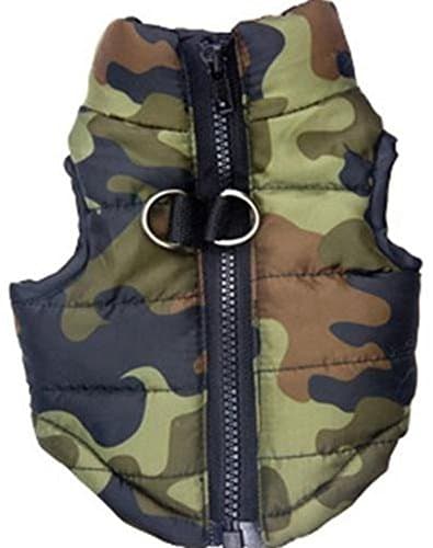 MaruPet Winter Waterproof Windproof Vest Coat for Small Dogs - Warm Jacket for Cold Weather - Suitable for Teddy, Chihuahua, Yorkshire (Not for Large Dogs) - Camouflage M