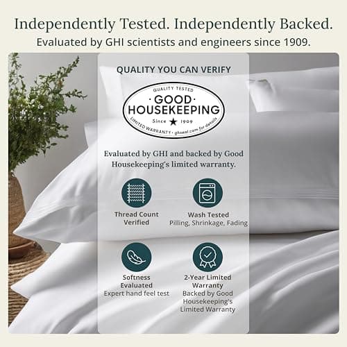 California Design Den 100% Cotton Sheets for Queen Size Bed Sheets with Deep Pocket, Queen Sheet Set with Sateen Weave, Cooling Sheets (White)
