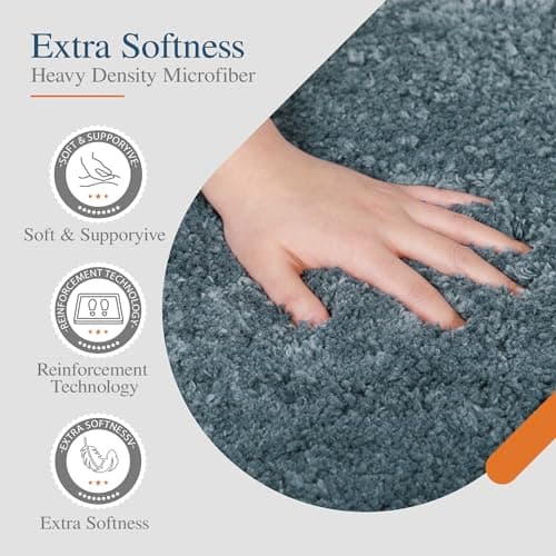 Walensee Large Bathroom Rug (24 x 36, Slate) Extra Soft and Absorbent Shaggy Bathroom Mat Machine Washable Microfiber Bath Mat for Bathroom, Non Slip Bath Mat, Luxury Bathroom Floor Mats