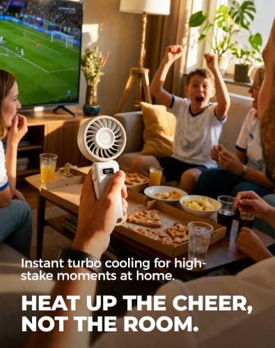 Diveblues Portable Turbo Fan, 100 Speed Handheld Fan with Strong Airflow, Foldable 4 in 1 Personal Fan for Neck, Desk & Travel, USB-C Rechargeable, Lightweight for Summer, Concerts & Outdoor Use