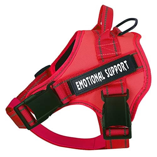 voopet Service Dog Harness, Emotional Support Pet Vest Harness, Reflective Breathable and Adjustable No-Pull ESA Dog Harness for Small Medium Large Dogs (with 4 PCS Removeable Tags)