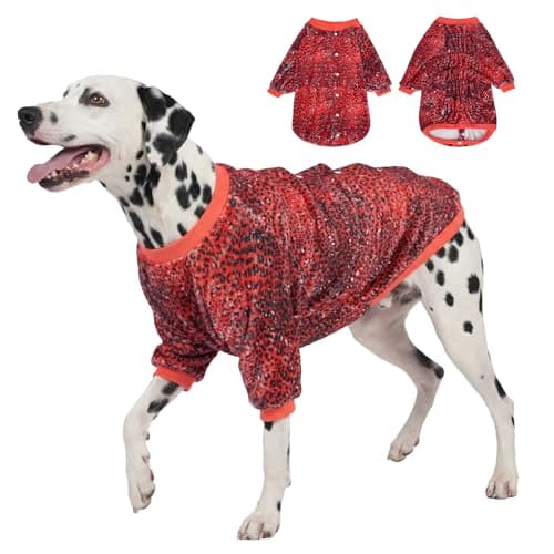 LovinPet Large Dog Winter Flannel Coat, Warm Dog Coat with Front Sleeves and Snap Buttons, Easy-Care Full-Coverage Layer for Cold Weather, Pink Dot Leopard Prints, XXL