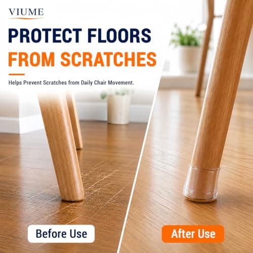 32 Pcs Chair Leg Floor Protectors for Hardwood Floors Silicone Covers to Protect Wood Tile Floors Felt Pads Furniture Leg Caps Anti-Scratch Reduce Noise (Fit:1.3"-2")