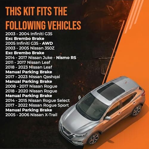 MAX Advanced Brakes Rear Brake Kit for 2008-2022 Nissan Rogue, 2017-2023 Nissan Qashqai (w/Manual Parking Brake), Carbon Ceramic Brake Pads and Rotors Kit, OE Replacement Brake Rotors Rear Brake Kit