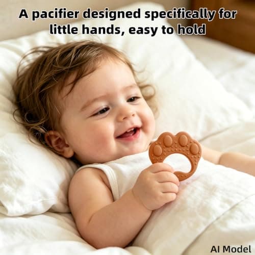 3 Pack Teether Baby Infant Toys, Silicone Teether Ring Toys for Babies