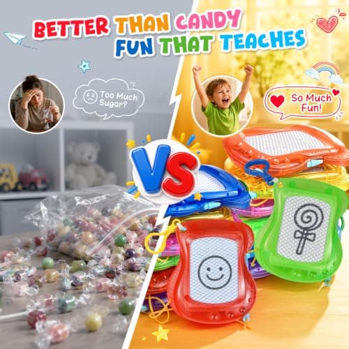 6 Pack Mini Magnetic Drawing Board for Kids, Erasable Keychain Doodle Board