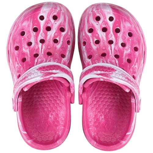 Gaatpot Kids Toddler Garden Clogs,Rose Red,1.5-2 Big Kid