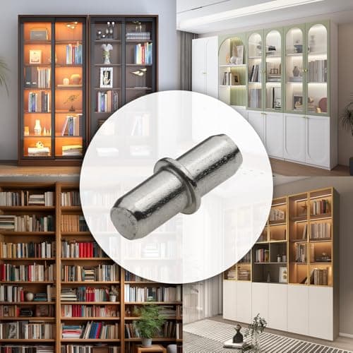 5mm Shelf Pegs for Shelves Cabinet Shelf Support Pegs Metal Shelving Pins for Bookshelf Furniture Kitchen Closet Heavy Duty Pegs Bracket for Shelves in Cabinet Metal Shelf Clips 50Pcs