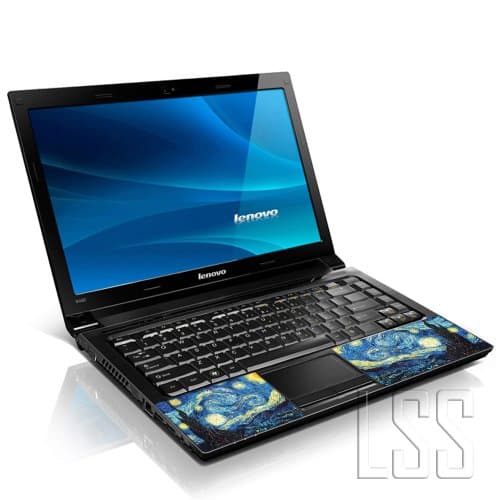 LSS Laptop 17-17.3" Skin Cover with Colorful Van Gogh Starry Night Pattern for HP Dell Lenovo Apple Asus Acer Compaq - Fits 16.5" 17" 17.3" 18.4" 19" (2 Wrist Pads Free)